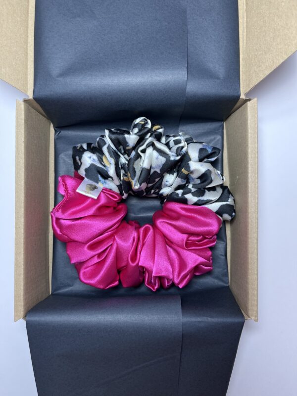 Dopasuj Swoją Scrunchie: Łączona panterka + wybrany przez Ciebie kolor