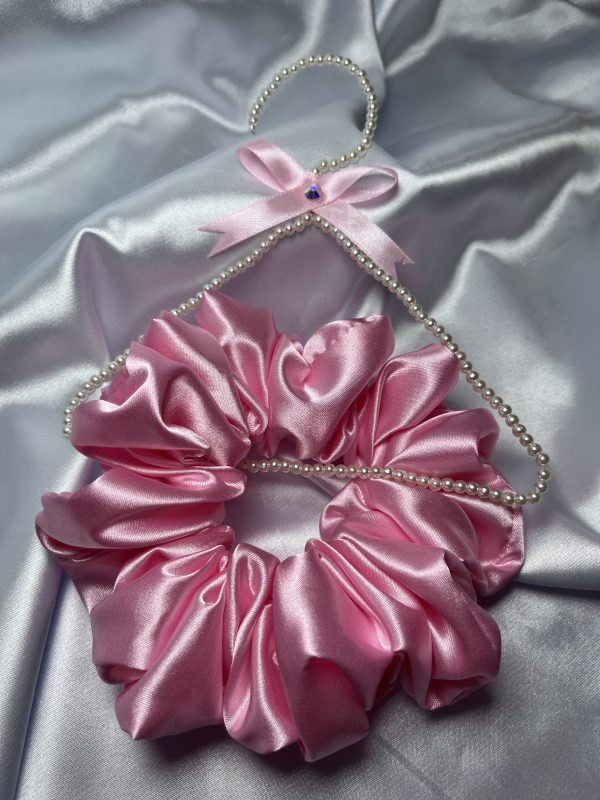 Scrunchie jednolite jasny róż