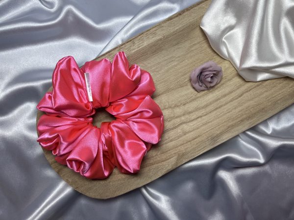 Scrunchie jednolite neonowy róż - obrazek 2