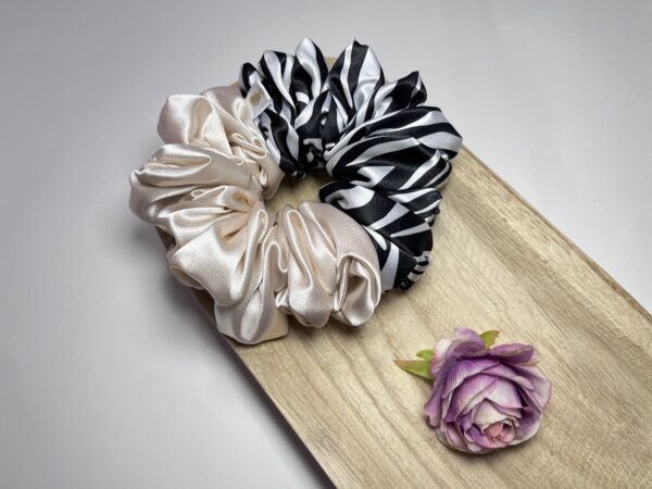 Scrunchie łączone Pustynna Zebra